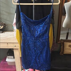 Lucy In The Sky Elegant Blue Sequin Dress